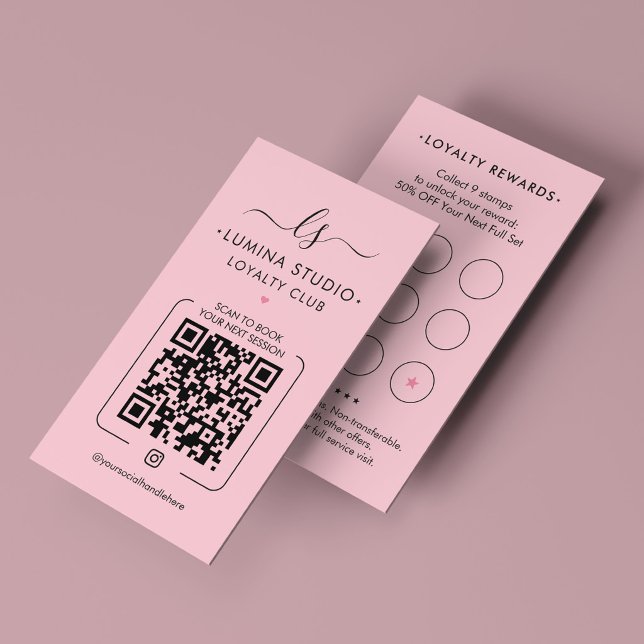 Ögonfrans Makeup Artist Rosa Pastell Loajalitetsko Visitkort (Brows Lash Makeup Artist Pink Pastel Loyalty Card
)