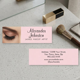 Ögonfrans Makeup Artist Rosabränd Professionell Mini Visitkort