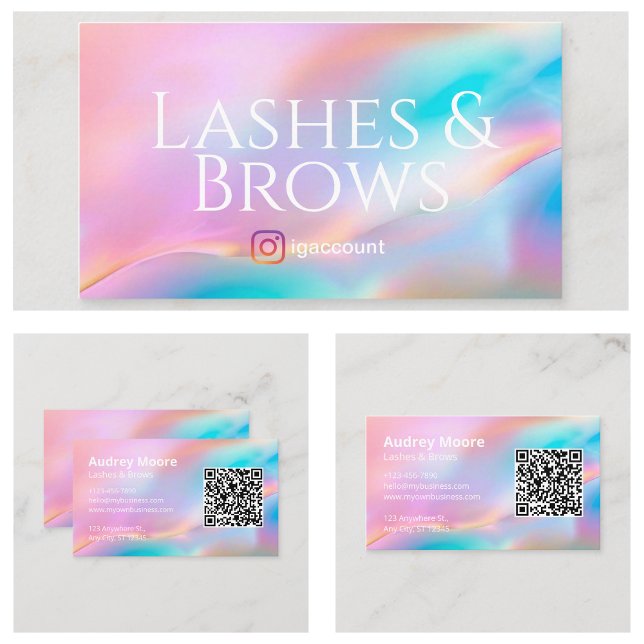 Ögonfrans- och ögonbrynsmallar visitkort (Lash and Brows Templates Business Card
)