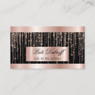 Ögonfransar & Brows Microblading Rosa & Silver Gli Visitkort