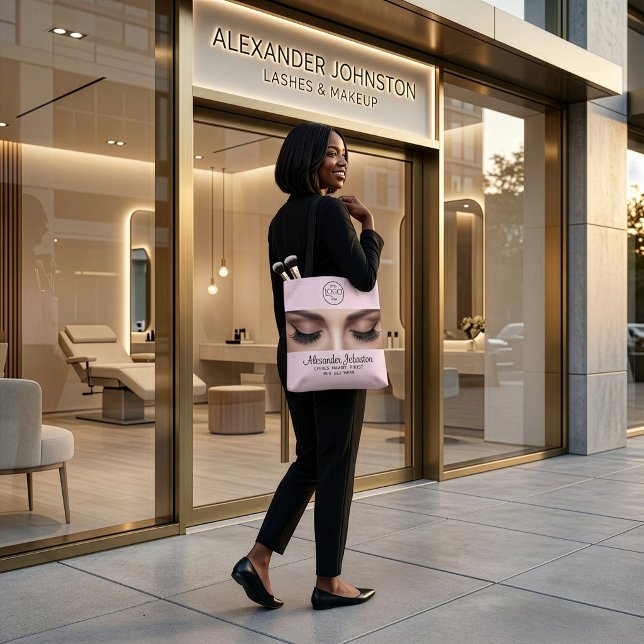 Ögonfransartist Makeup Skönhet Professionell Logot Tygkasse (Lash Artist Makeup Beauty Professional Logo Tote Bag)