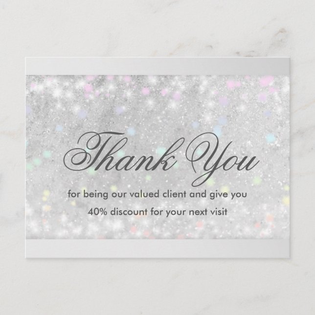 Ögonfransförlängning Glitter Snö Stjärna Vykort (Framsida)