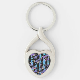 Ögonfröjd twisted heart silverfärgad nyckelring