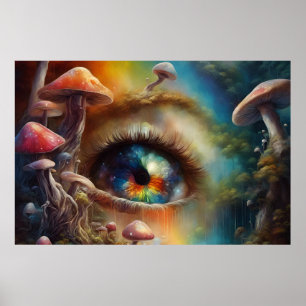 Ögonglob i en magisk fantasivampaskog poster