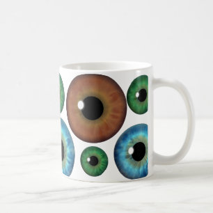 Ögonglober för blåttgröntbrunt kyler den kaffemugg