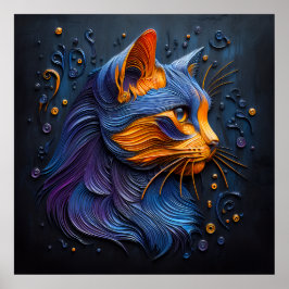 Ögongmatiskt Kattdjur - AI Skapar Poster