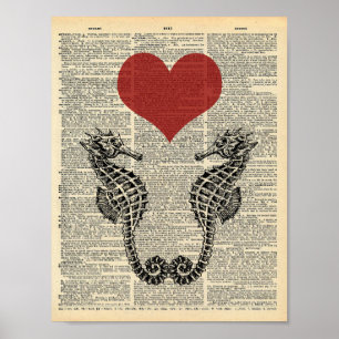 Ögonhästar och hjärtan på vintagens ordlista poster