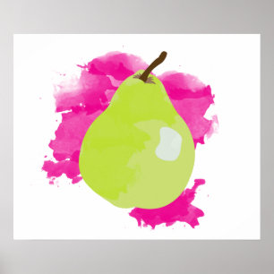 Ögonillustration med Rosa Watercolor Stänk Poster