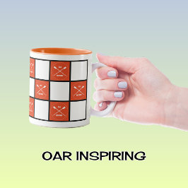 Ögoninspirerande orange-rutor Två-Tonad mugg