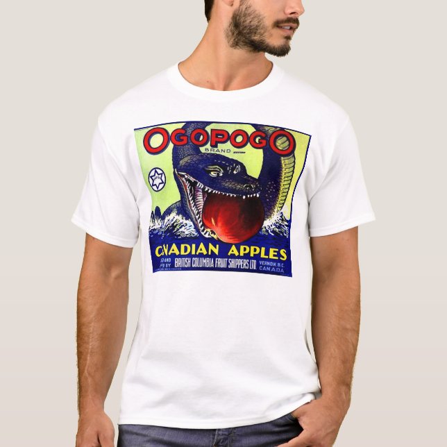 Ogopogo Kanadensiska äpplen, frukt, låda T Shirt (Framsida)