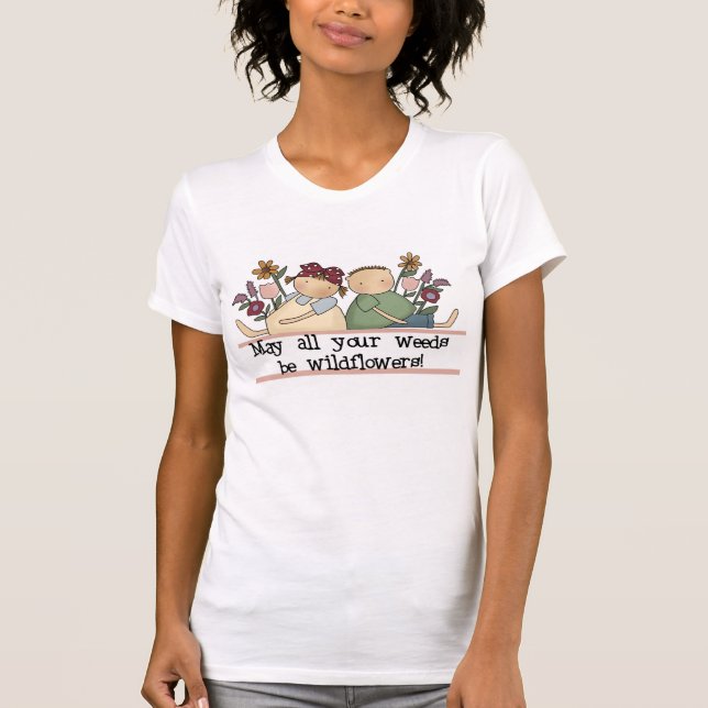 Ogräs är vildblommar t-shirt (Framsida)