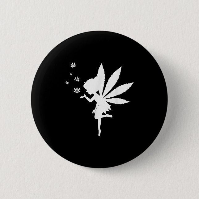 Ogräs Fairy Fantasy Löv Stoner Pot Smoker Knapp (Framsida)