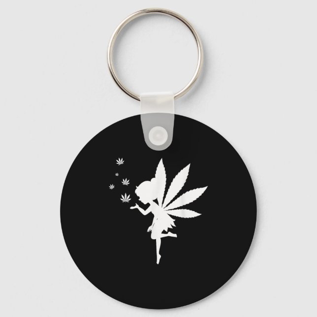 Ogräs Fairy Fantasy Löv Stoner Pot Smoker Nyckelring (Framsida)