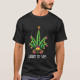 Ogräs Julgran Ljus: Uppåt Pun Humor Stoner T Shirt