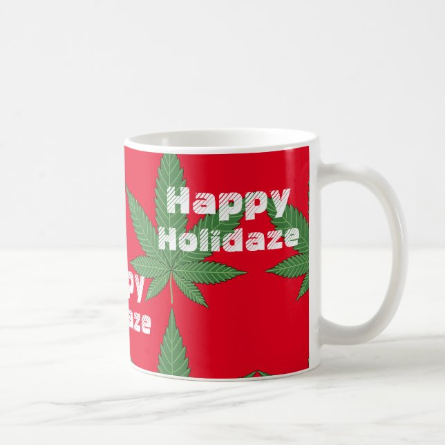 Ogräs Löv jul Lycklig Holidaze Kaffemugg (Höger)