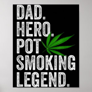 Ogräs Pappa Tröja Rolig Stoner Jul T Rökare Humor Poster