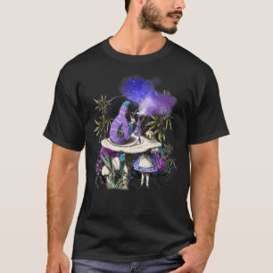 Ogräs rökande vattenpelare och Alice i Wonderland T Shirt