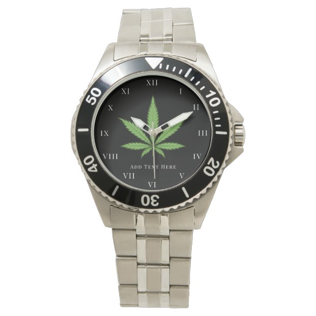 Ogräs Rökg Natur Blomma Armbandsur (Framsida)