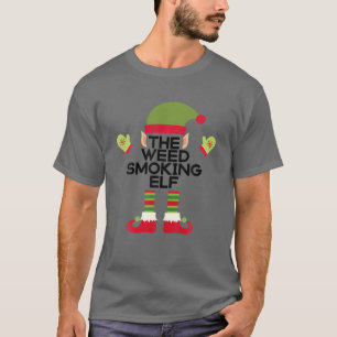 Ogräs Rökning Elf Funny Edibles jul Party T Shirt