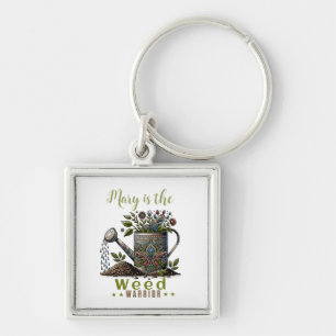 Ogräs Warrior Keychain Fyrkantig Silverfärgad Nyckelring