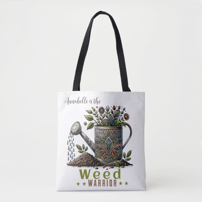 Ogräs Warrior Watering Can Tote Bag Tygkasse (Framsida)