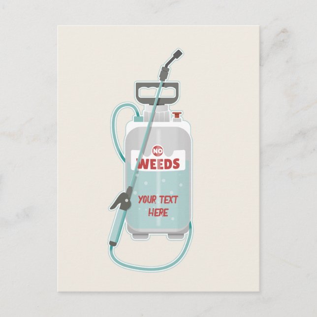 Ogräsbekämpning trädgårdsskötsel vykort (Framsida)