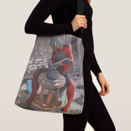 Ogre Använda pottery Wheel Fantasy Art Tote Bag Axelväska
