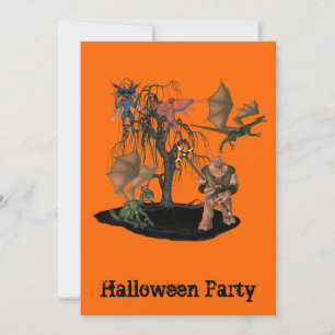 Ogre Goblins Monsters Halloween-inbjudan Inbjudningar