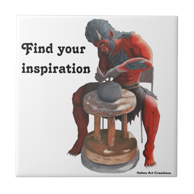 Ogre med hjälp av en dekorativ platta med trädjjul kakelplatta (Framsidan)