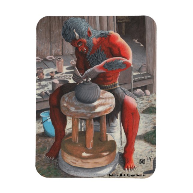 Ogre med hjälp av kraftverkshjul Fantasy Flexible  Magnet (Vertikal)