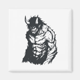 Ogre Oni Yokai japansk disline-fästare Magnet
