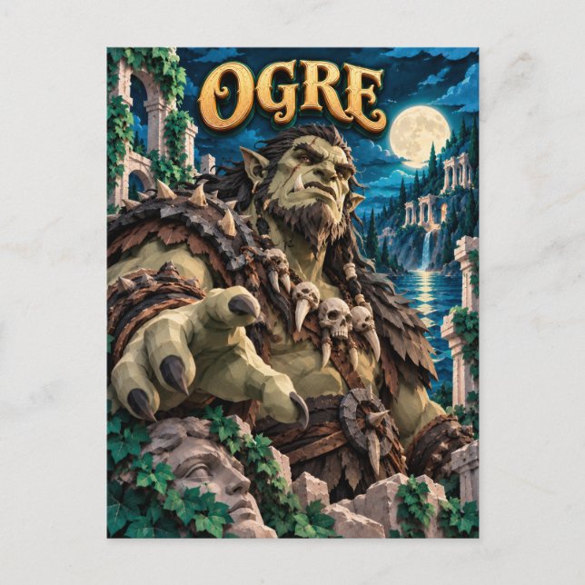 Ogre, Pappersklippt Monster Vykort (Framsida)