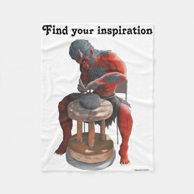 Ogre Potter Skapar pottery Fantasy Art Blanket Fleecefilt (Framsidan)