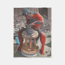 Ogre Skapar japansk pottery Fantasy Art Blanket Fleecefilt
