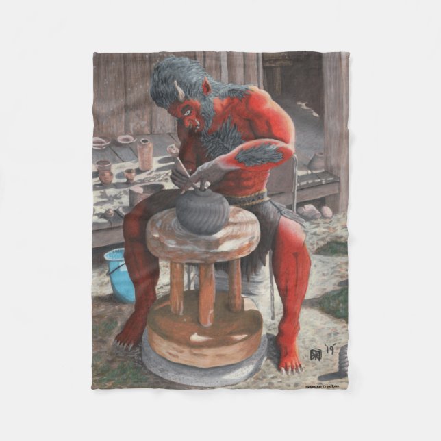 Ogre Skapar japansk pottery Fantasy Art Blanket Fleecefilt (Framsidan)