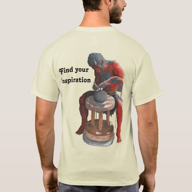 Ogre Skapar japansk pottery Fantasy Art Shirt T (Baksida)