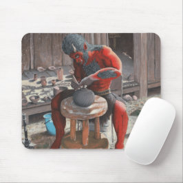 Ogre Working Pottery Wheel Fantasy Art Mousepad Musmatta