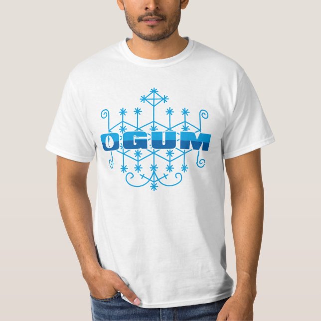 Ogum - Oggun och veve símbolo T Shirt (Framsida)