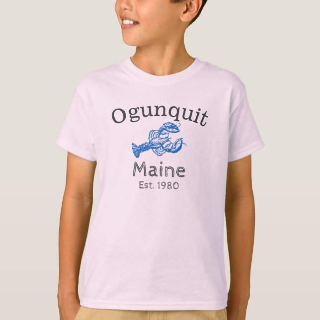 Ogunexit Maine Blue Lobster Shirt, pojkens 2 T Shirt (Framsida)