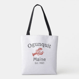 Ogunexit Maine Lobster Tote Bag, Red Tygkasse