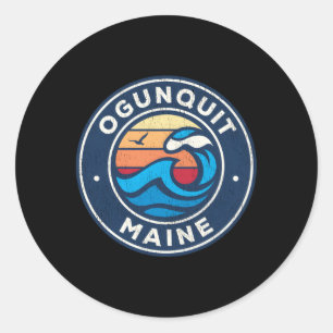 Ogunexit Maine Me Nautical Vinkar Runt Klistermärke