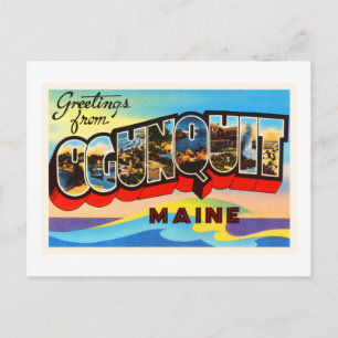 OgunSluta Maine ME Old Vintage resor Souvenir Vykort