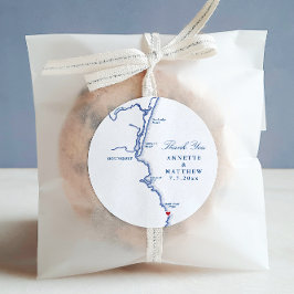 OgunSluta Maine Wedding Favor Tack Runt Klistermärke