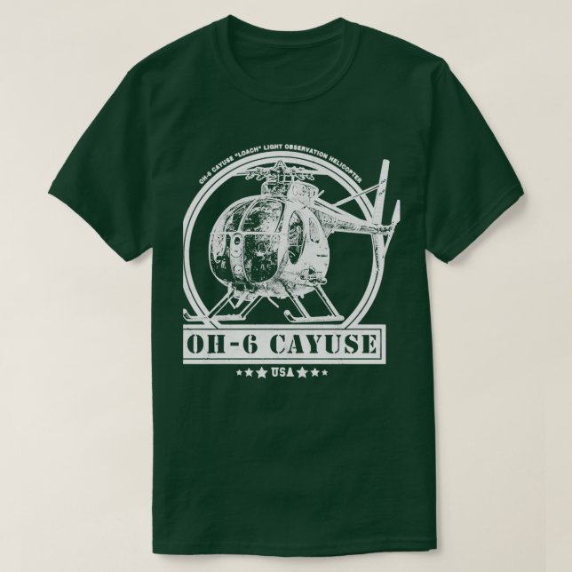 OH6 Loach Cayuse Helicopter (2)  T Shirt (Design framsida)