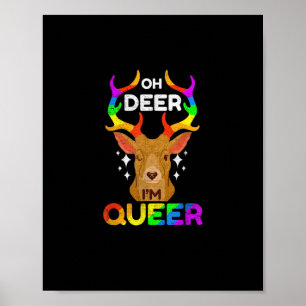 Oh Älg Queer Rolig HBTQ Pride Medvetenhet Poster