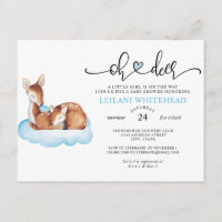 Oh Älskling Baby Shower Vattenfärg Blå Moln