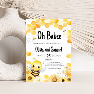 Oh Babee Bee Baby Shower Inbjudningar