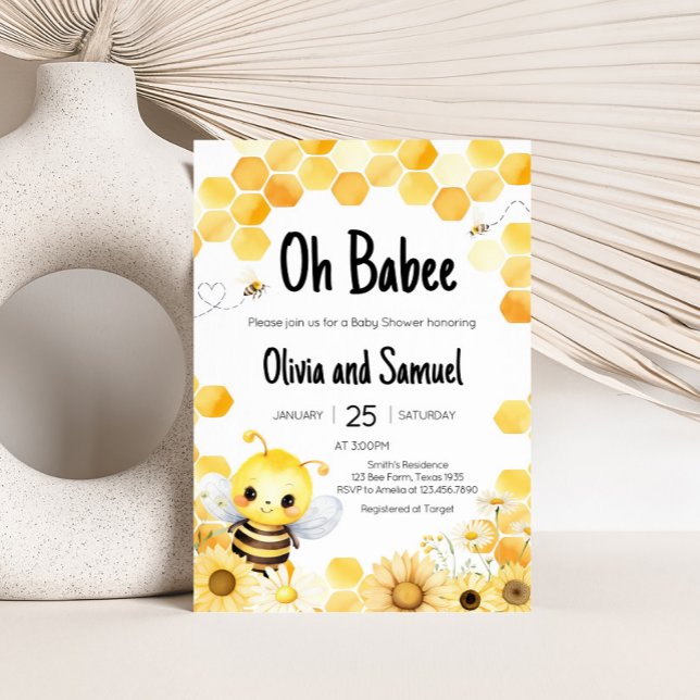 Oh Babee Bee Baby Shower Inbjudningar (Oh Babee Baby Shower Invitation)