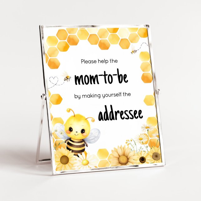 Oh Babee Bee Baby Shower Kuvert Station Poster (Oh Babee Baby Shower Envelope Station Sign)