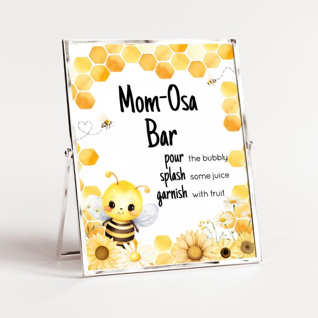 Oh Babee Bee Baby Shower Mamma Osa Pub Poster (Oh Babee Baby Shower Mom Osa Bar Sign)